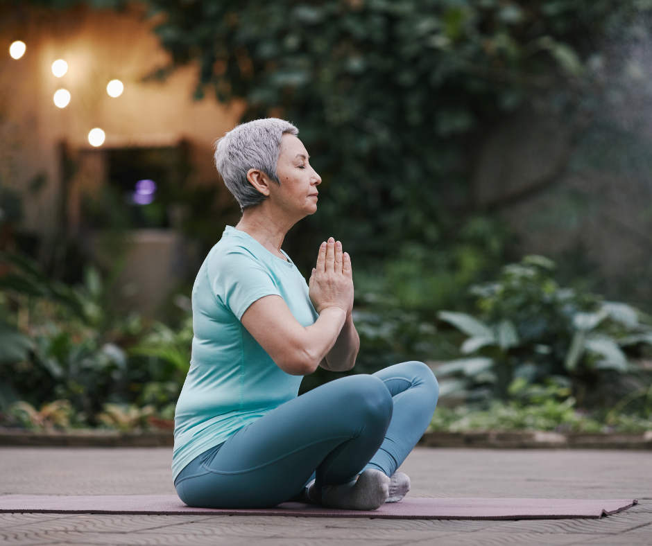 Woman doing yoga.